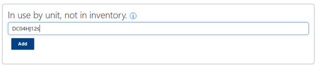 Enter the serial number and press the Add button